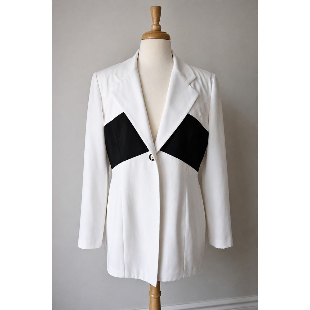 Joseph‎ Ribkoff Vintage 80s Power Structured Blazer Made in Canada Colorblock
